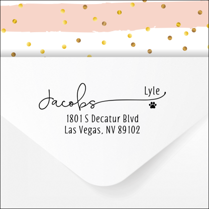 Self Inking Return Address Stamp Labels With Dog Paw 2