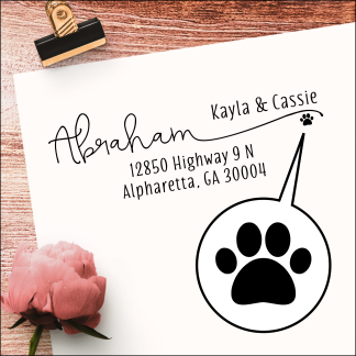 Self Inking Return Address Stamp With Dog Paw 1