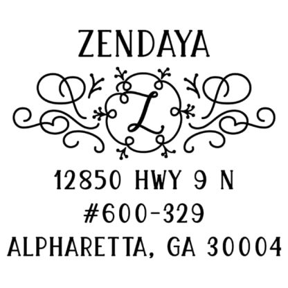 Address Stamp Custom Self Inking Return Address Stamper Pre Inked With Black Ink Unique Ornate Monogram Initial Desig B09sbyybs8 5