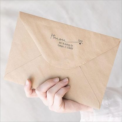 Adorably Sweet Custom Personalized Self Inking Return Address Stamp 4 Lines B06xq7hz61 3