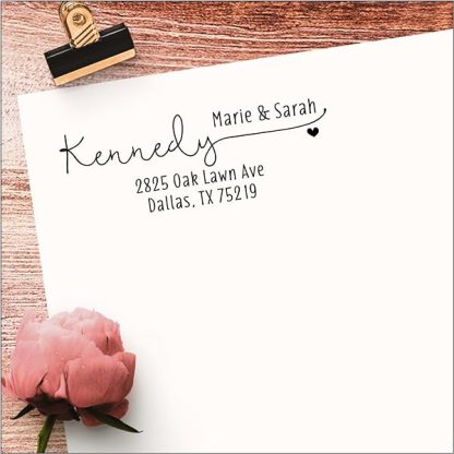 Adorably Sweet Custom Personalized Self Inking Return Address Stamp 4 Lines B06xq7hz61 4