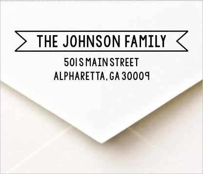 Cheerful Banner Premium Personalized Self Inking Return Address Stamp Elegant And Sophisticated Great Wedding House B01bhiq0bq 2