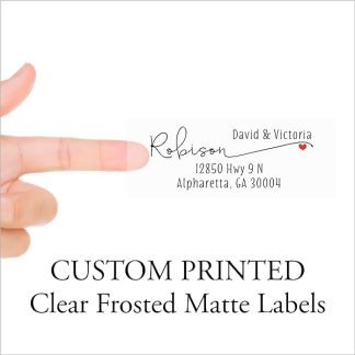Clear Address Labels Custom Printed Personalized Stickers Frosted Clear Transparent Custom Return Address Label Sheet B0b5pmmj72