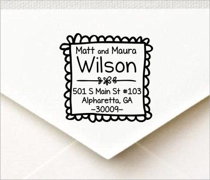 Doodle Frame Custom Personalized Self Inking Return Address Stamp Great Wedding Housewarming Teacher Or Christmas Gi B017ecj4gm 2