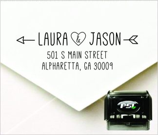 Love Arrow Personalized Self Inking Return Address Stamp Great Wedding Housewarming Or Teacher Client Gift B01f0kj3r0