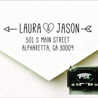 Love Arrow Personalized Self Inking Return Address Stamp Great Wedding Housewarming Or Teacher Client Gift B01f0kj3r0