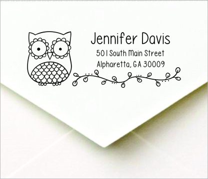 Owl Personalized Self Inking Return Address Stamp Great Wedding Housewarming Teacher Or Business Gift B01biqtxzc 2