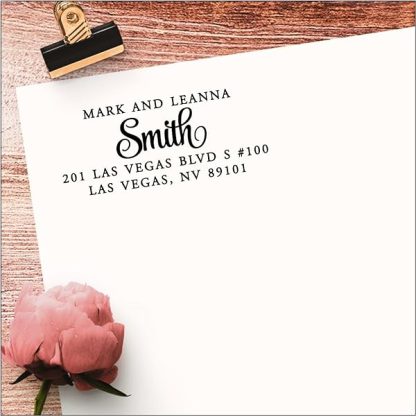 Personalized Self Inking Return Address Stamp Gorgeous Script Font 4 Lines Of Custom Text Black Ink By Pretty Swe B071jd3w6s 3