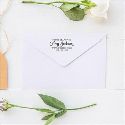 Personalized Self Inking Return Address Stamp Gorgeous Script Font 4 Lines Of Custom Text Black Ink By Pretty Swe B071jd3w6s 5