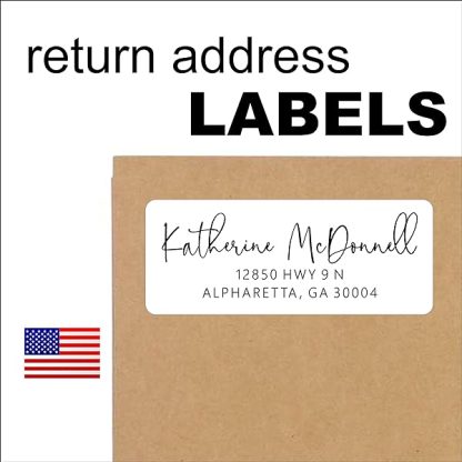Return Address Labels Custom Printed Personalized Stickers Signature Style Font 250 Adhesive Peel And Stick Labels B0c9yssb6n 5