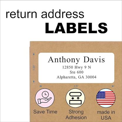 Return Address Labels Custom Printed Personalized Stickers Simple Serif Font 4 Lines 250 Adhesive Peel And Stick B09skjktbx 3