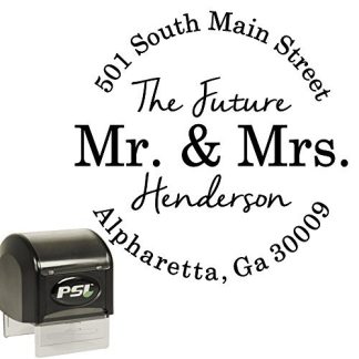 Return Address Stamp Future Mr And Mrs Round Custom Personalized Self Inking Circle Stamp B06xf21xw9