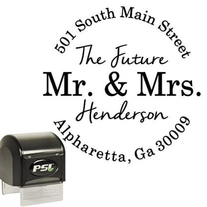 Return Address Stamp Future Mr And Mrs Round Custom Personalized Self Inking Circle Stamp B06xf21xw9