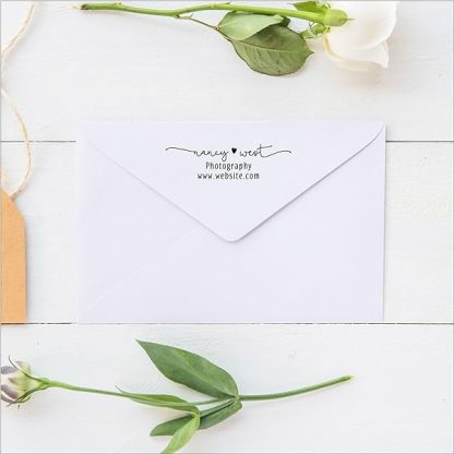 Self Ink Custom Return Address Stamp With Heart Black Ink Personalized Rubber Stamper For Wedding Invitations Housewa B06xyw6x2w 4