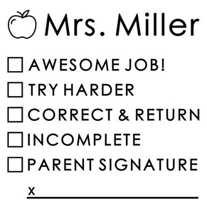 Teacher Stamp School Checklist Personalized Custom Stamper For Classwork Homework Incomplete Work Parent Signature B072fm23j5 3