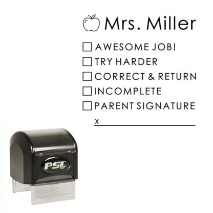 Teacher Stamp School Checklist Personalized Custom Stamper For Classwork Homework Incomplete Work Parent Signature