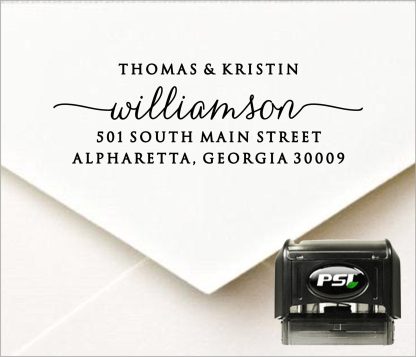 Custom Personalized Self Inking Return Address Stamp Elegant And Sophisticated Perfect Wedding Housewarming Teache B0173358x0 2