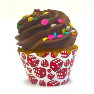 Red Dice Las Vegas Casino Gambling Theme Paper Cupcake Wrappers For Standard Size Cupcakes 24ct B00pa6k9ka